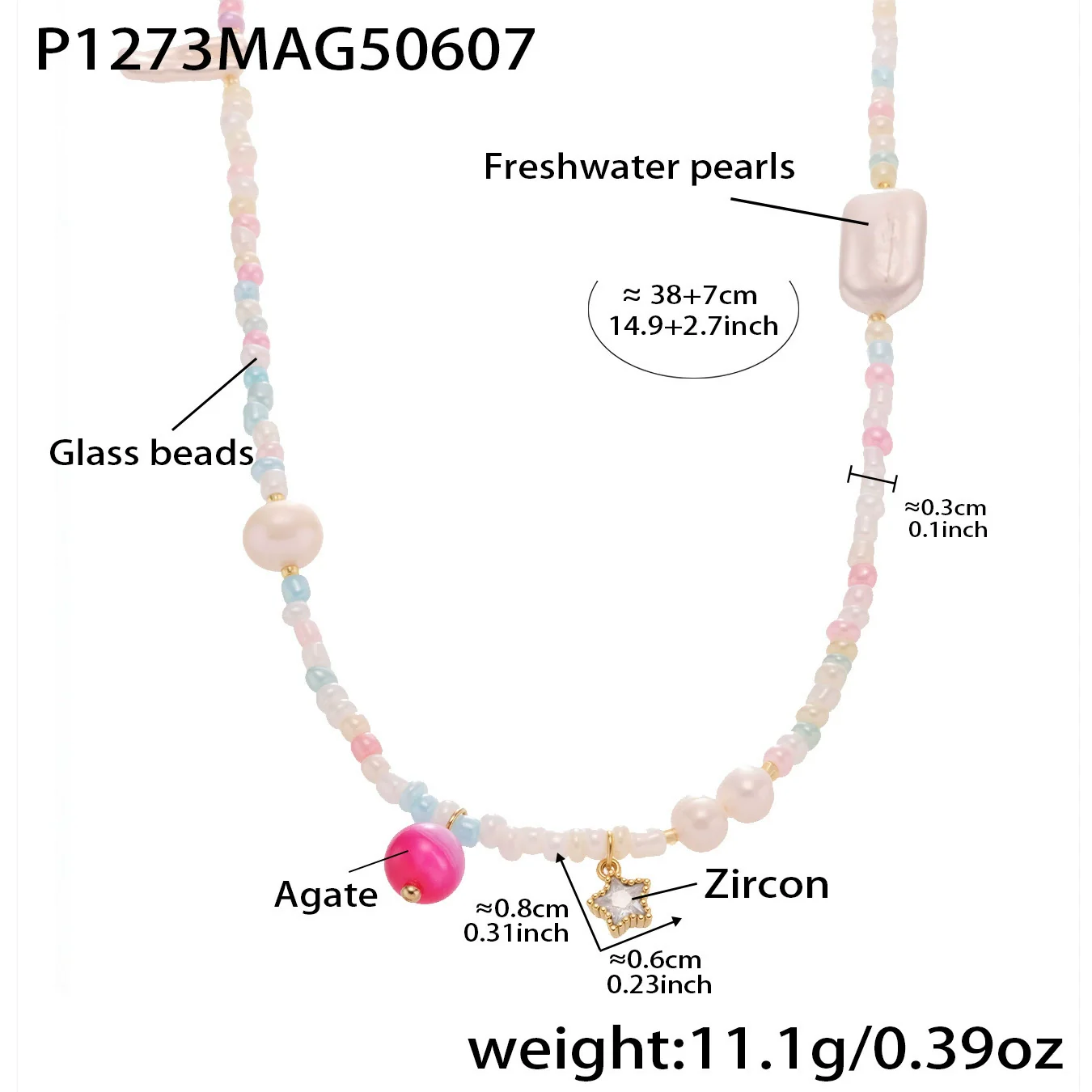 Wholesale Women's Retro Minimalist Geometric Ferris Wheel Necklace With Freshwater Pearl Agate And Stainless Steel Electroplated Pendant - Image 7