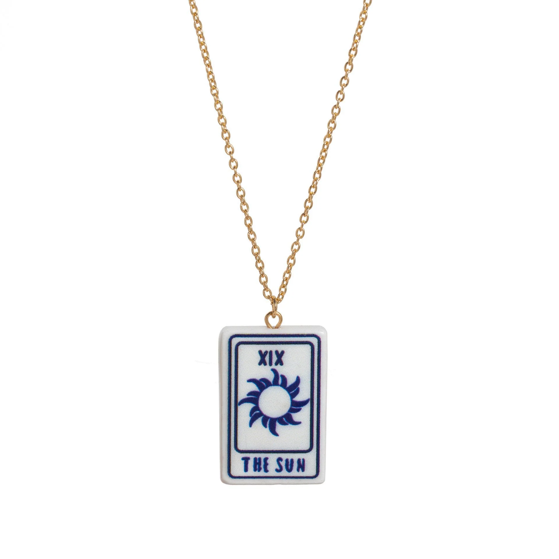 Wholesale Women's Retro Minimalist Geometric Heart Tarot Copper Goldplated Necklace - Image 8