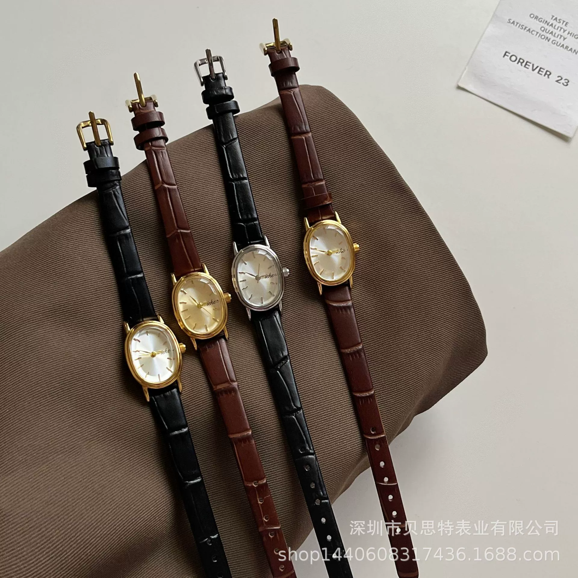 Wholesale Women's Retro Oval Alloy Case Leather Strap Watch Medieval Style - Image 5