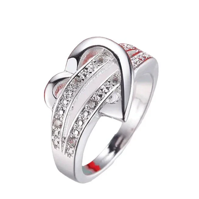 Wholesale Women's Rings Copper Heart Shaped Geometric Casual Style Zircon - Image 5