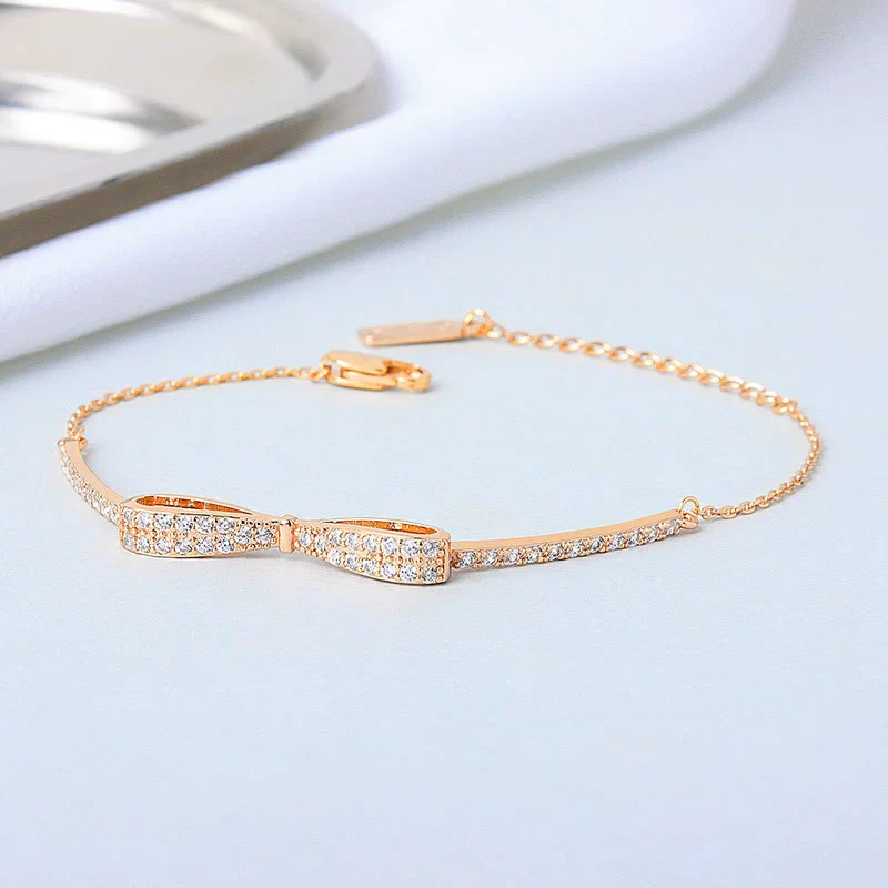 Wholesale Women's S925 Sterling Silver Bow Electroplated Necklace And Bracelet Jewelry - Image 7
