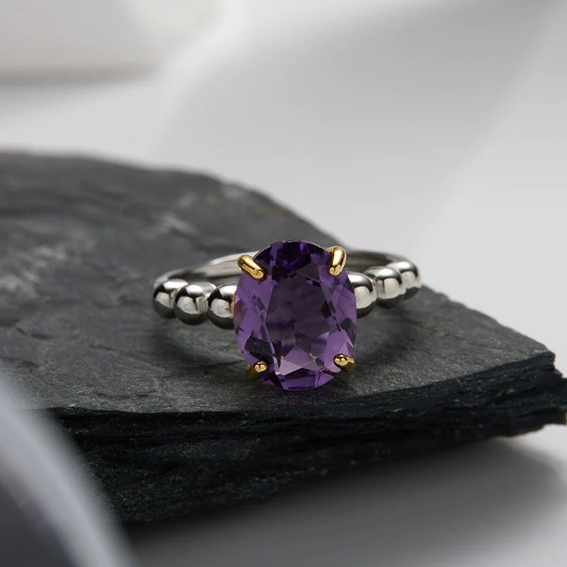 Wholesale Women's S925 Sterling Silver Geometric Crystal Inlay Treasure Ring - Image 2
