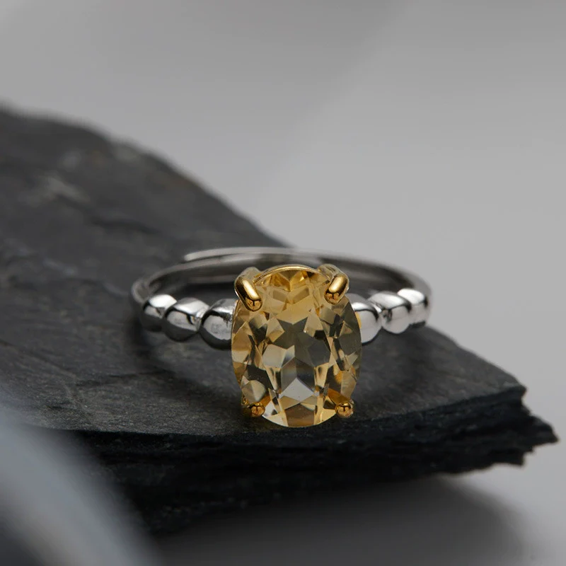 Wholesale Women's S925 Sterling Silver Geometric Crystal Inlay Treasure Ring - Image 4