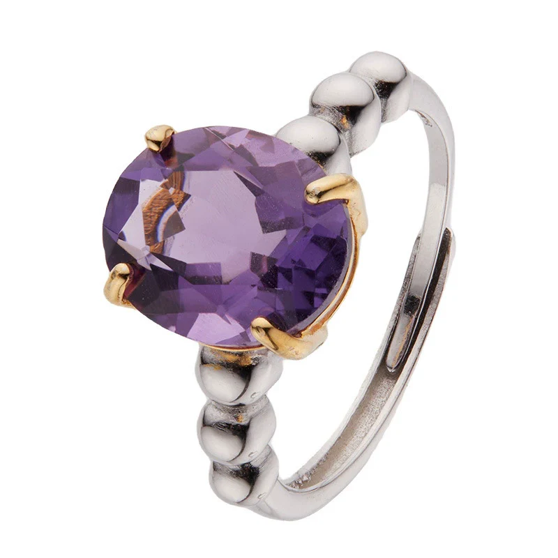 Wholesale Women's S925 Sterling Silver Geometric Crystal Inlay Treasure Ring - Image 5