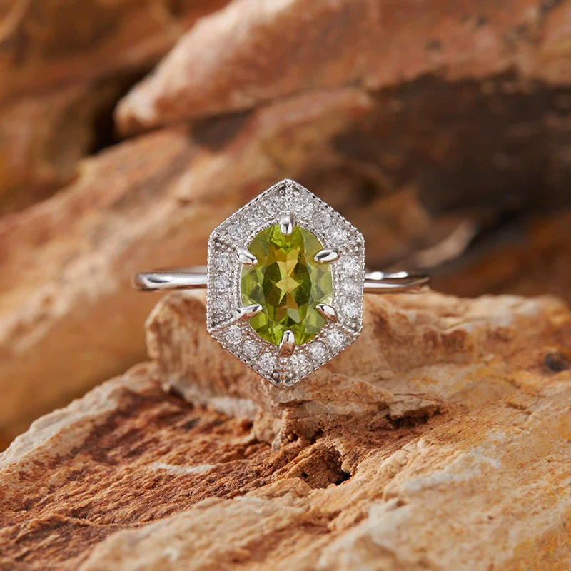 Wholesale Women's S925 Sterling Silver Geometric Crystal Ring Set With Crystal - Image 8