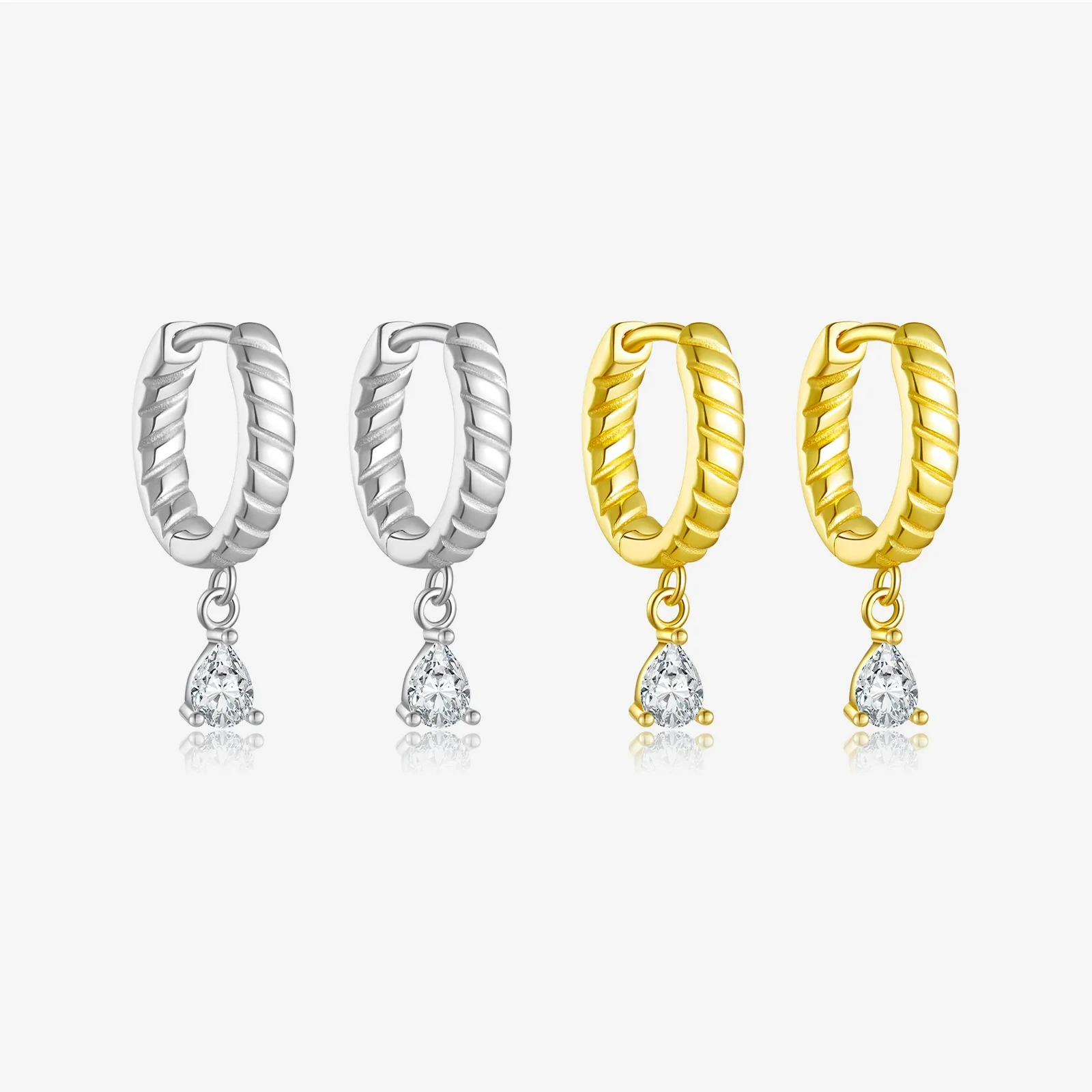 Wholesale Women's S925 Sterling Silver Geometric Drop Pendant Earrings With Electroplating