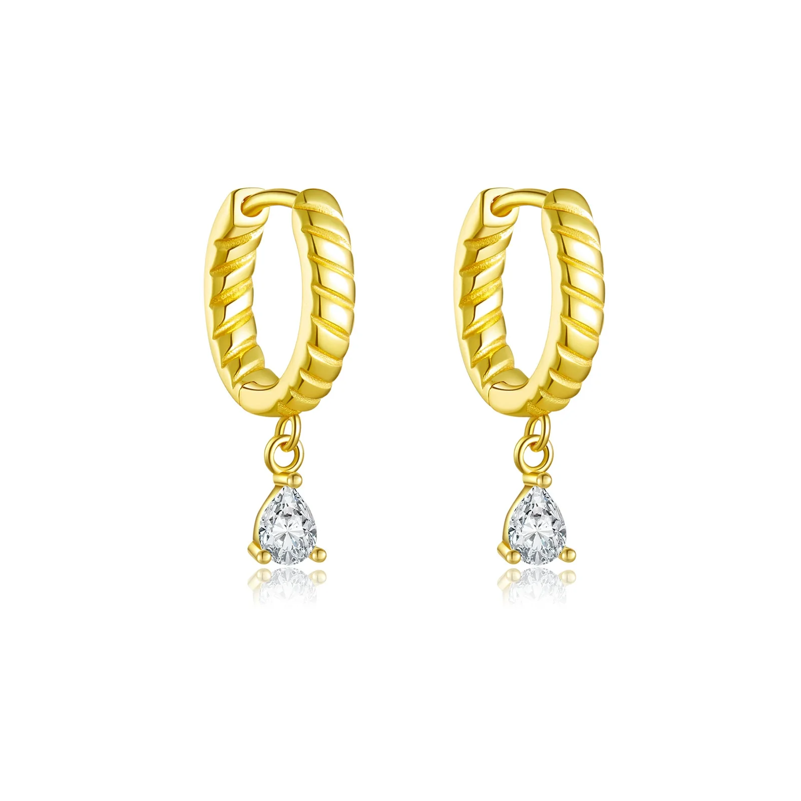 Wholesale Women's S925 Sterling Silver Geometric Drop Pendant Earrings With Electroplating - Image 5