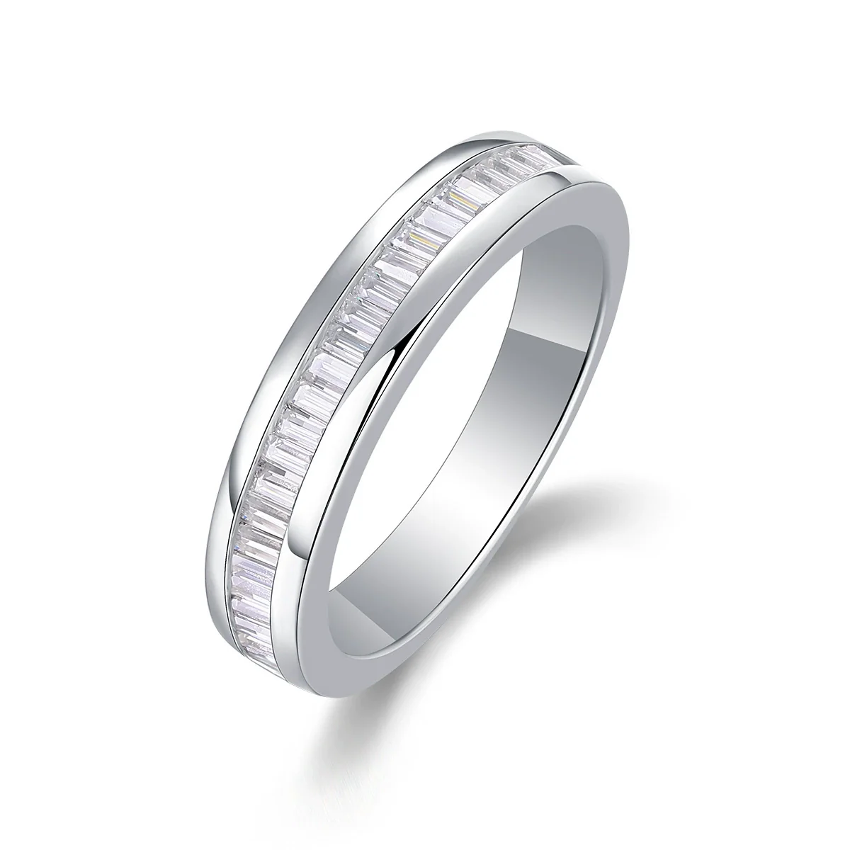 Wholesale Women's S925 Sterling Silver Geometric Fashion Diamond Inlaid Ring Jewelry - Image 4