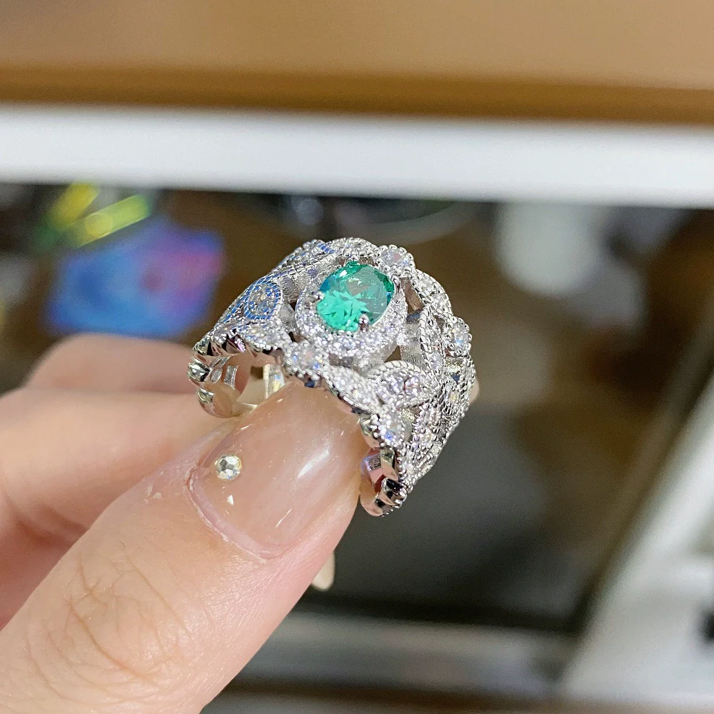 Wholesale Women's S925 Sterling Silver Geometric Lace Ring With Italian Craft And Electroplating - Image 2