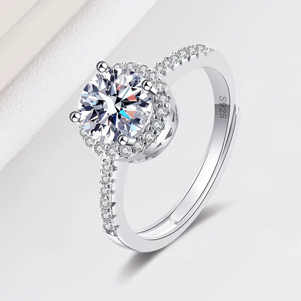 Wholesale Women's S925 Sterling Silver Geometric Microinlaid Finger Ring With Electroplating
