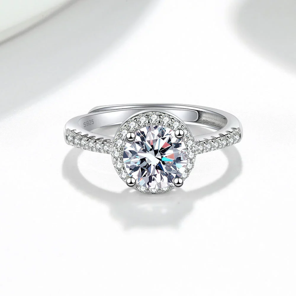 Wholesale Women's S925 Sterling Silver Geometric Microinlaid Finger Ring With Electroplating - Image 4