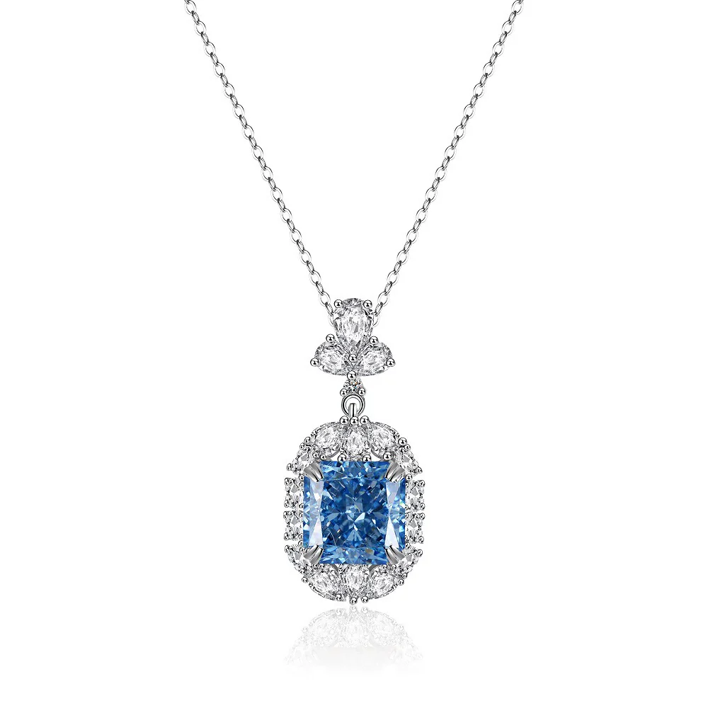 Wholesale Women's S925 Sterling Silver Geometric Pendant Ochain Necklace With Electroplating - Image 4
