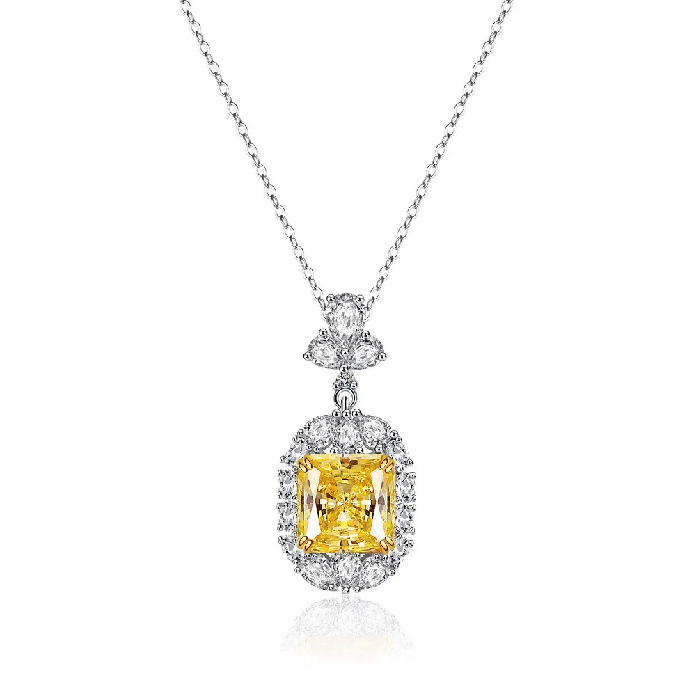 Wholesale Women's S925 Sterling Silver Geometric Pendant Ochain Necklace With Electroplating - Image 5