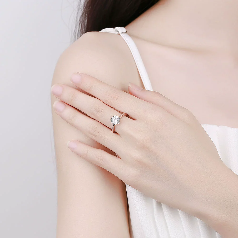 Wholesale Women's S925 Sterling Silver Geometric Petal Open Ring With Electroplating - Image 2