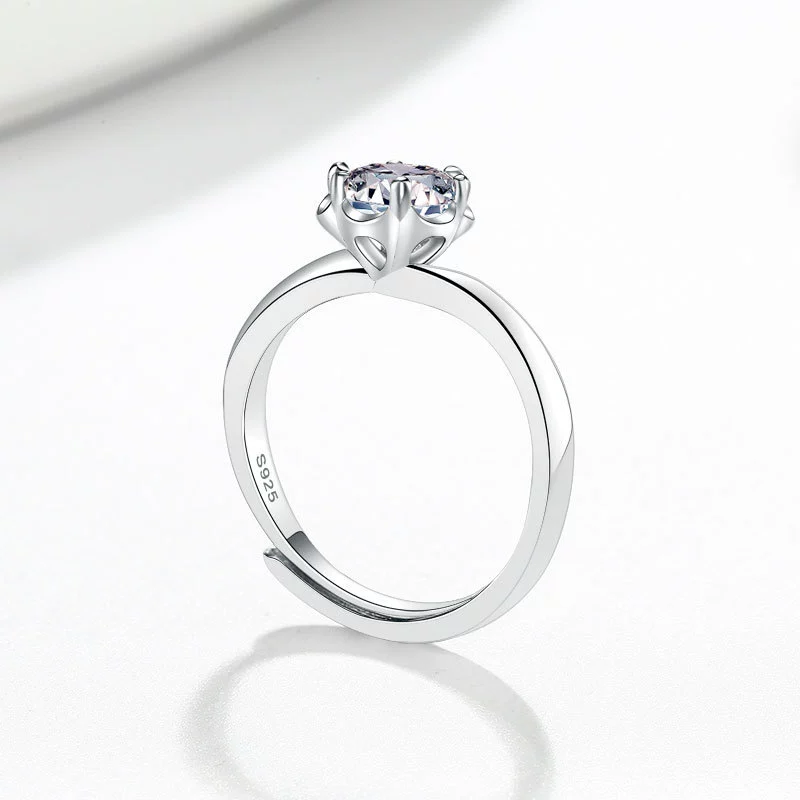 Wholesale Women's S925 Sterling Silver Geometric Petal Open Ring With Electroplating - Image 3