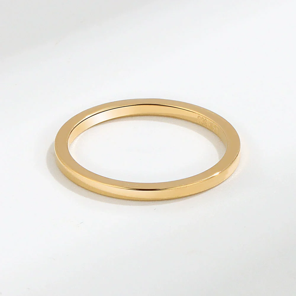Wholesale Women's S925 Sterling Silver Geometric Ring With 18K Gold Vacuum Plating - Image 7