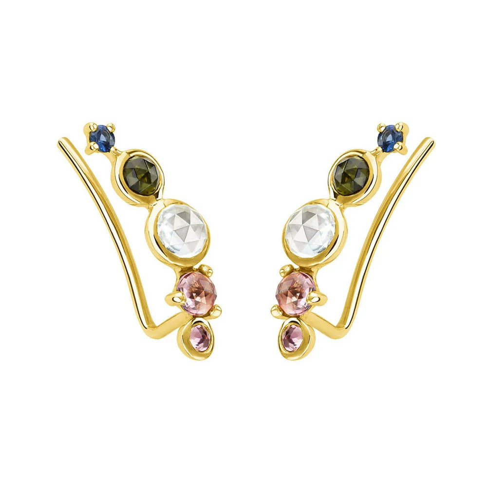 Wholesale Women's S925 Sterling Silver Inlaid Zircon Ushaped Simple Style Electroplated Earrings - Image 7