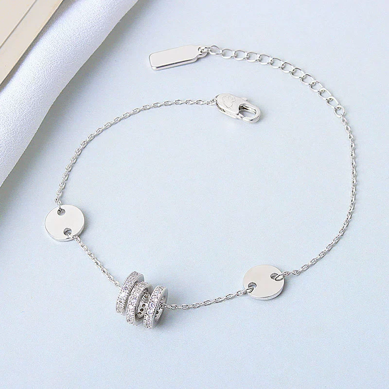 Wholesale Women's S925 Sterling Silver Small Waist Light Luxury Ring And Bracelet With Electroplating - Image 6