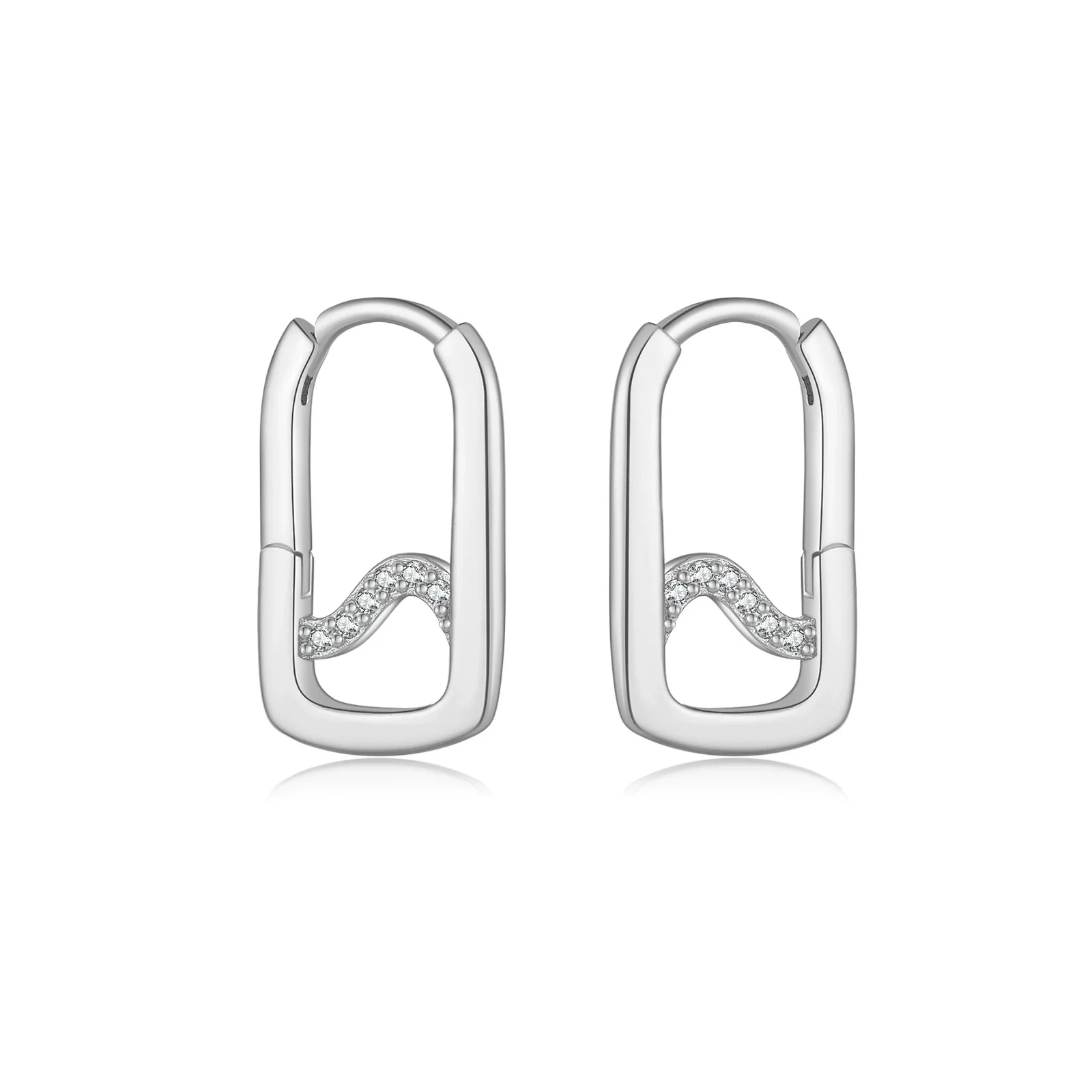 Wholesale Women's S925 Sterling Silver Square Electroplated Platinum And 18K Gold Zircon Earrings Light Luxury Elegant Style - Image 6