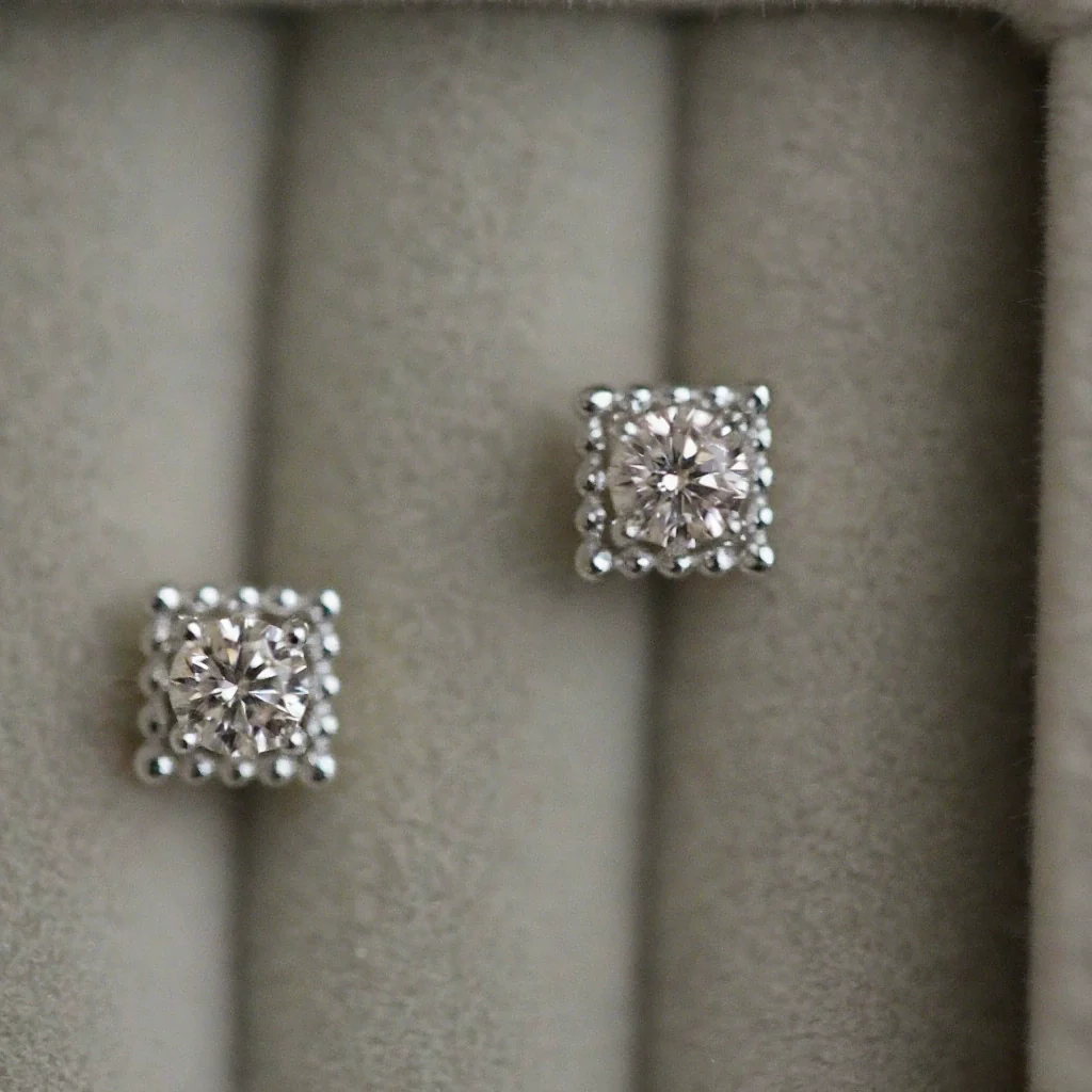 Wholesale Women's S925 Sterling Silver Square Retro Goldplated Geometric Earrings With Zirconia - Image 7