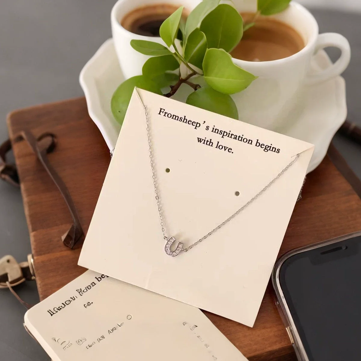 Wholesale Women's S925 Sterling Silver Ushaped Necklace With Gold Plated Horseshoe Letter Pendant Set With Diamonds - Image 7