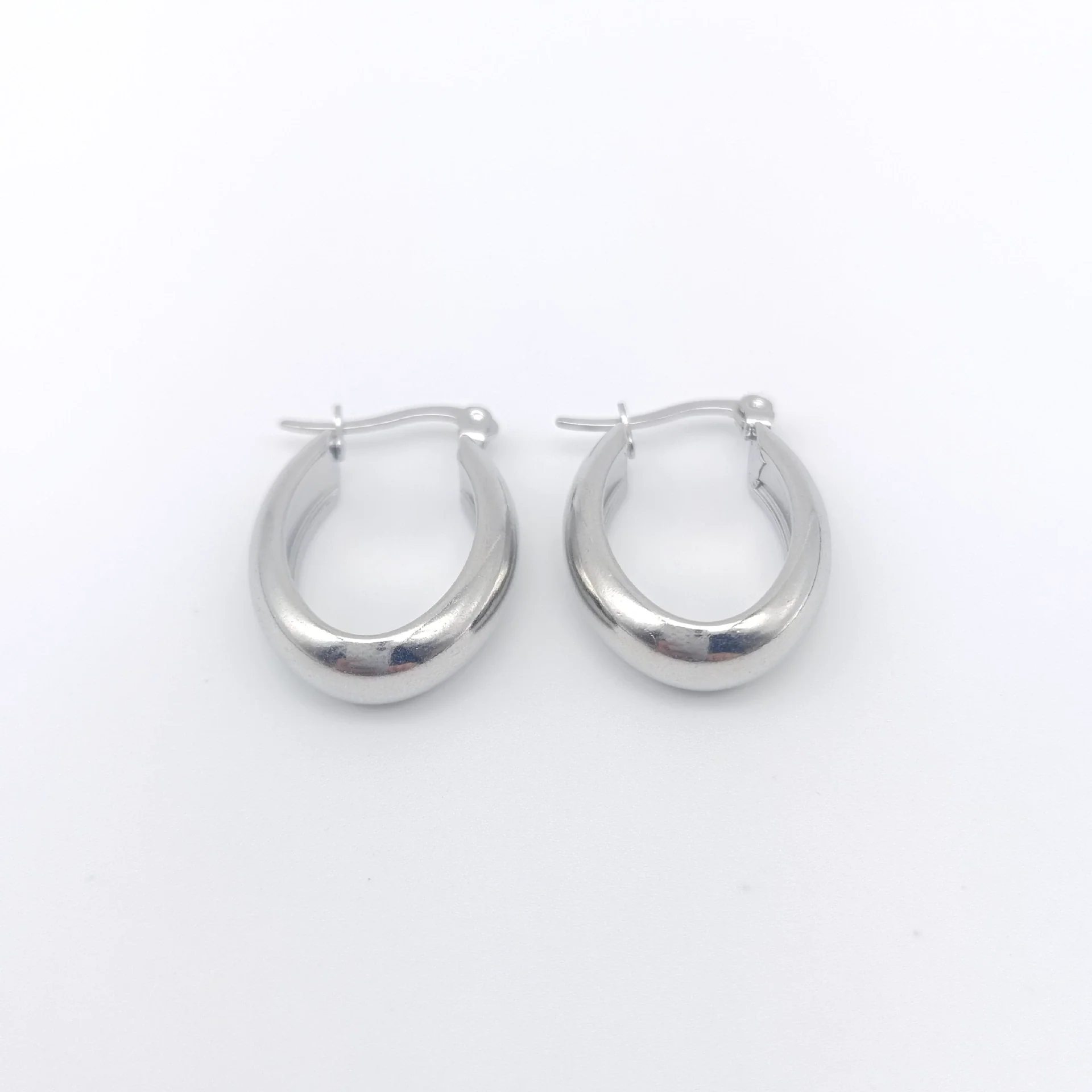 Wholesale Women's Semiround Titanium Steel Geometric Personality Earrings With Polished And Electroplated Finish - Image 13