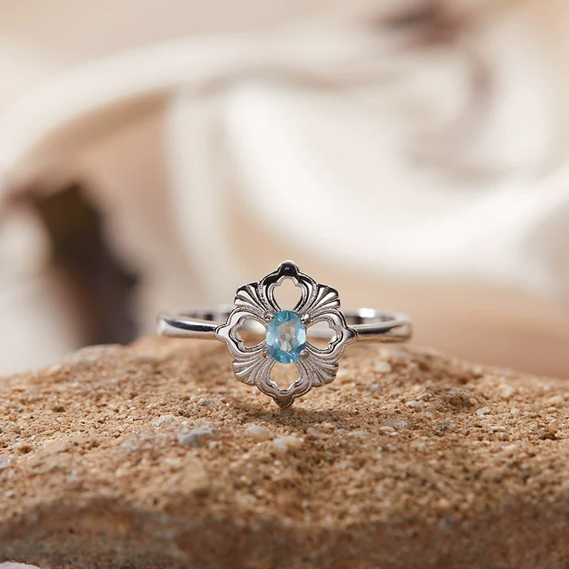 Wholesale Women's Silver 925 Sterling Geometric Style Ring Set With Gems - Image 12