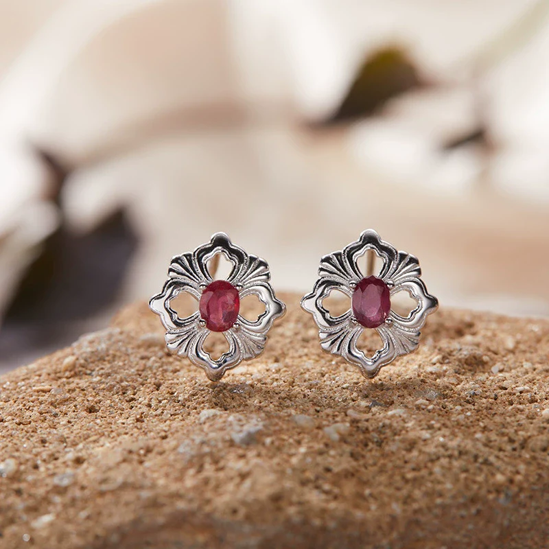 Wholesale Women's Silver Geometric Wiredrawing Earrings Set With Gems - Image 30