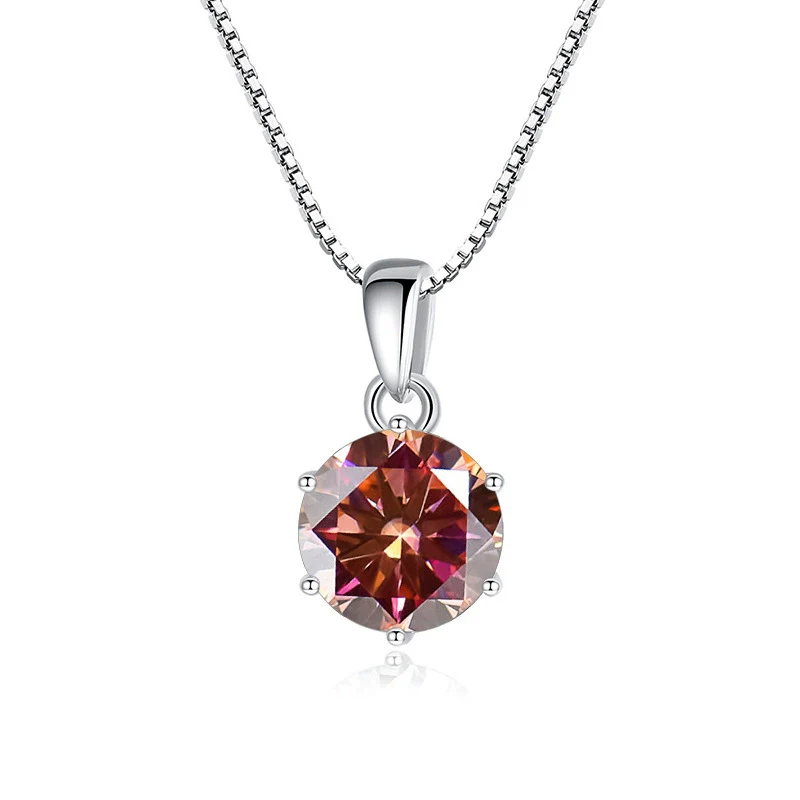 Wholesale Women's Silver Inlaid Round Moissanite Bone Chain Necklace With Animals And Zodiac Pattern - Image 12