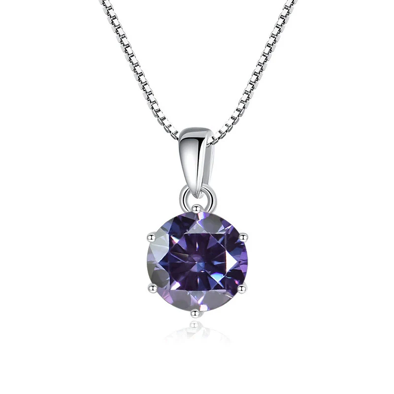 Wholesale Women's Silver Inlaid Round Moissanite Bone Chain Necklace With Animals And Zodiac Pattern - Image 14