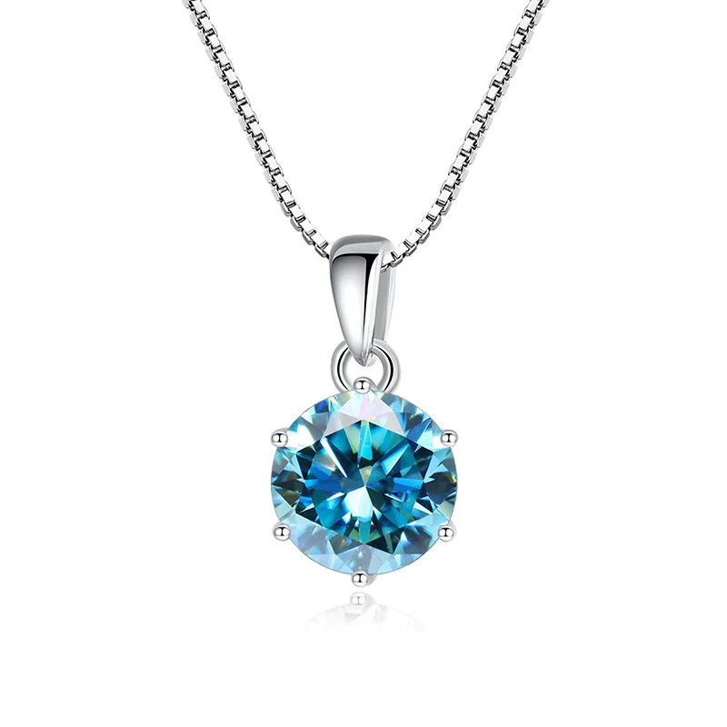 Wholesale Women's Silver Inlaid Round Moissanite Bone Chain Necklace With Animals And Zodiac Pattern - Image 16