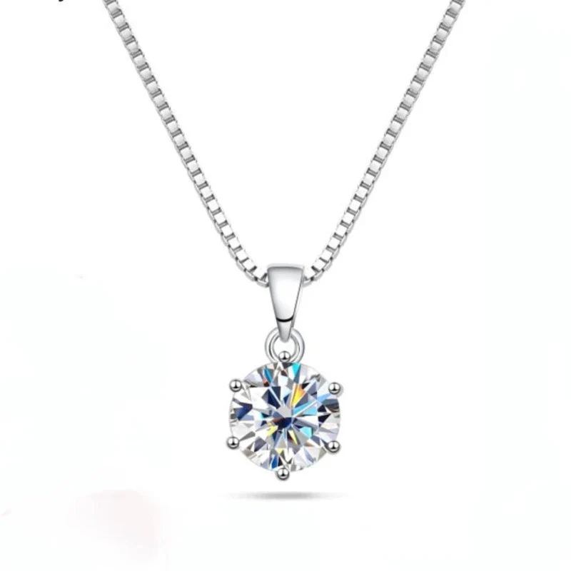 Wholesale Women's Silver Inlaid Round Moissanite Bone Chain Necklace With Animals And Zodiac Pattern - Image 5