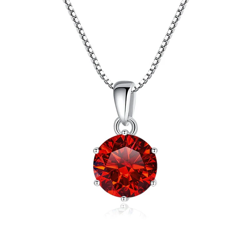 Wholesale Women's Silver Inlaid Round Moissanite Bone Chain Necklace With Animals And Zodiac Pattern - Image 6