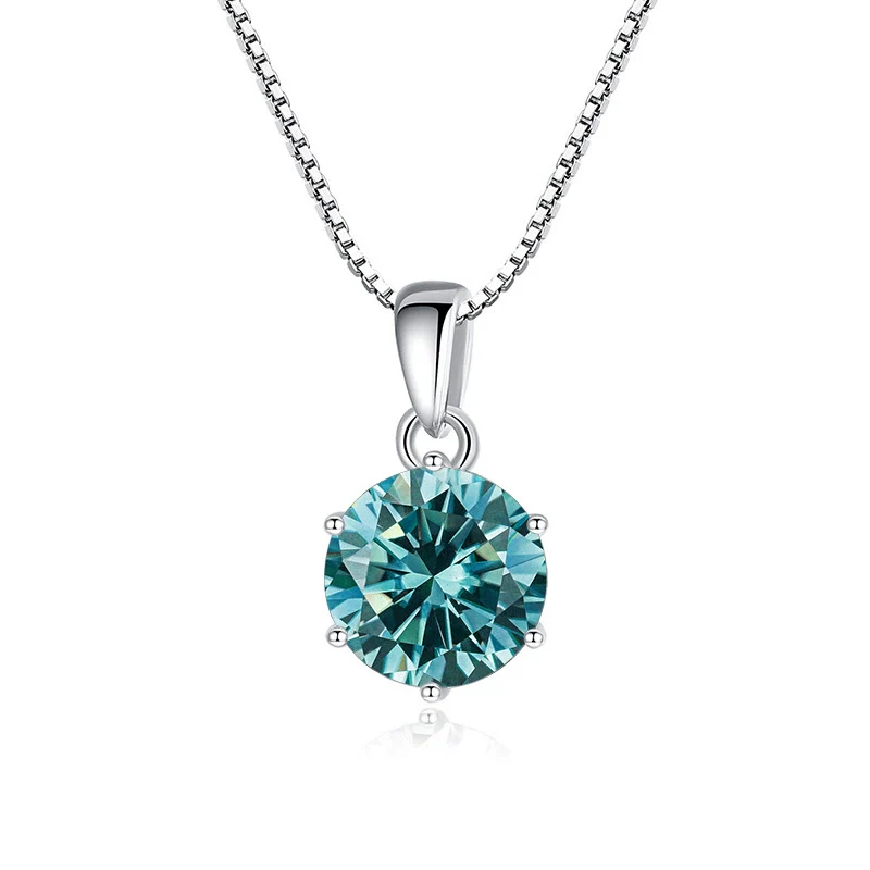 Wholesale Women's Silver Inlaid Round Moissanite Bone Chain Necklace With Animals And Zodiac Pattern - Image 7