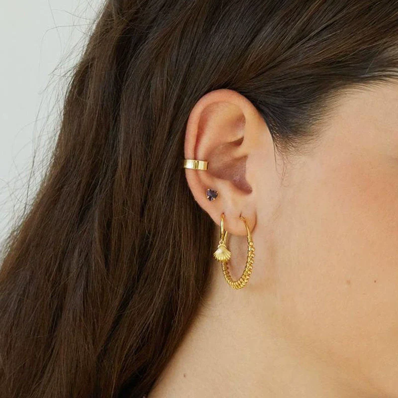 Wholesale Women's Silver Needle Copper Geometric Earrings With Electroplating And Exaggerated Texture - Image 4
