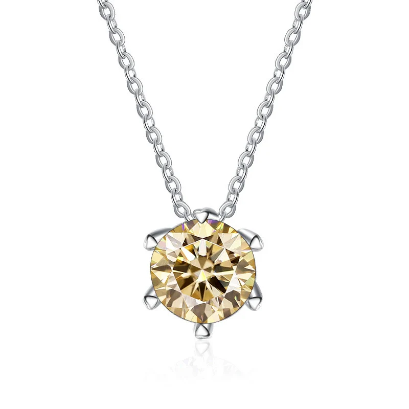Wholesale Women's Silver Snake Bone Chain Moissanite Necklace With Round Pendant And Animal Zodiac Pattern Set With Precious Stones - Image 7