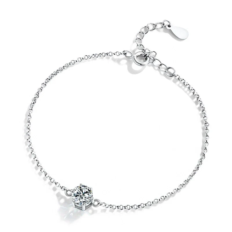 Wholesale Women's Simple Geometric 925 Sterling Silver Sixclaw Bracelet Set With Diamonds - Image 3