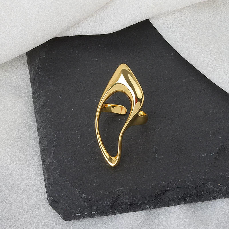 Wholesale Women's Simple Geometric Hollow Ring Copper Electroplated - Image 6