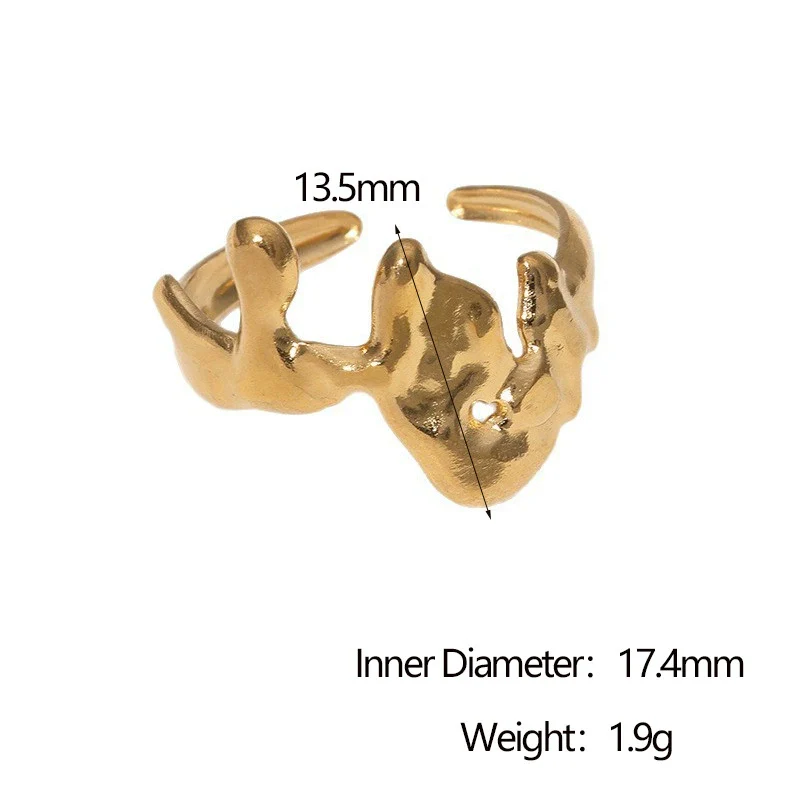 Wholesale Women's Simple Geometric Open Stainless Steel Rings With Electroplating - Image 6