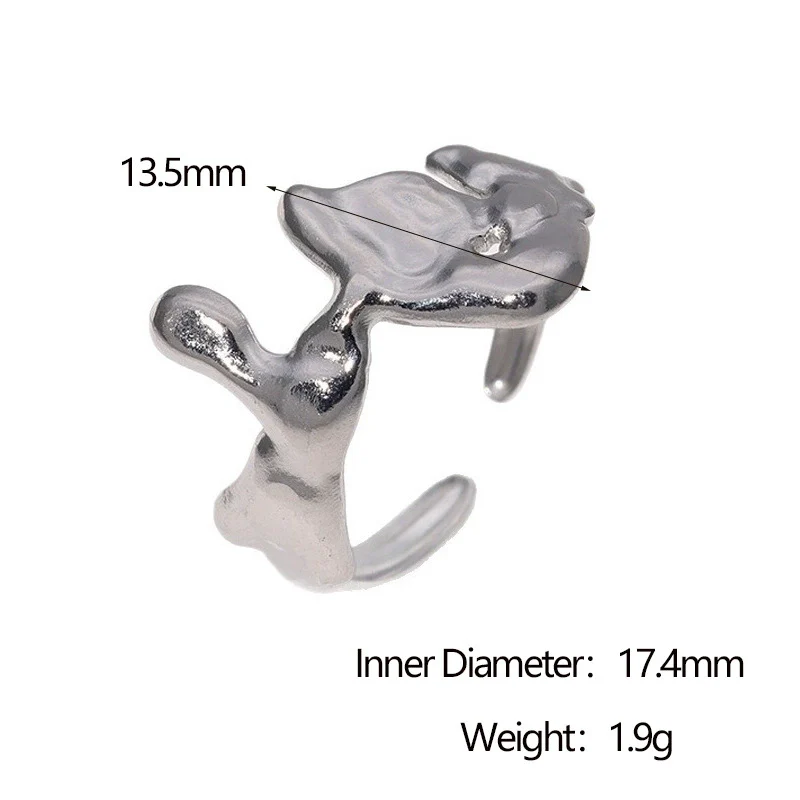 Wholesale Women's Simple Geometric Open Stainless Steel Rings With Electroplating - Image 7