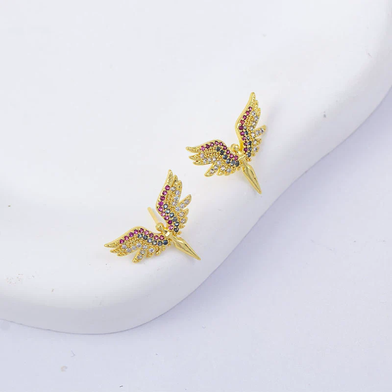 Wholesale Women's Simple Geometric Square Copper Microinlaid Electroplated Earrings - Image 12