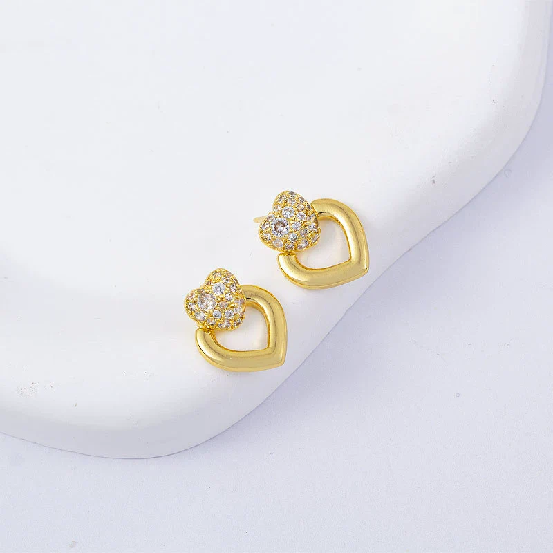 Wholesale Women's Simple Geometric Square Copper Microinlaid Electroplated Earrings - Image 24