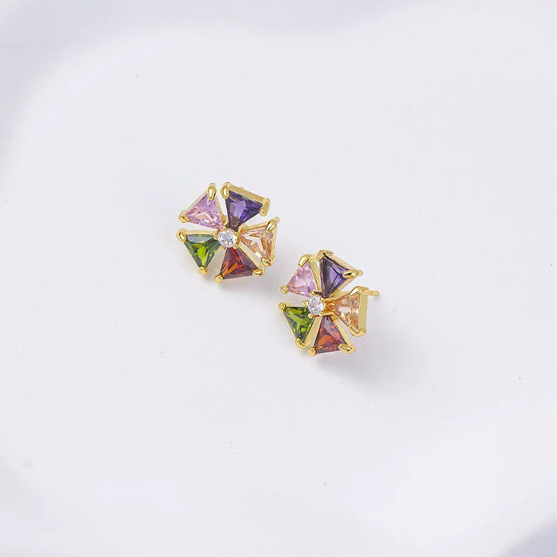 Wholesale Women's Simple Geometric Square Copper Microinlaid Electroplated Earrings - Image 30