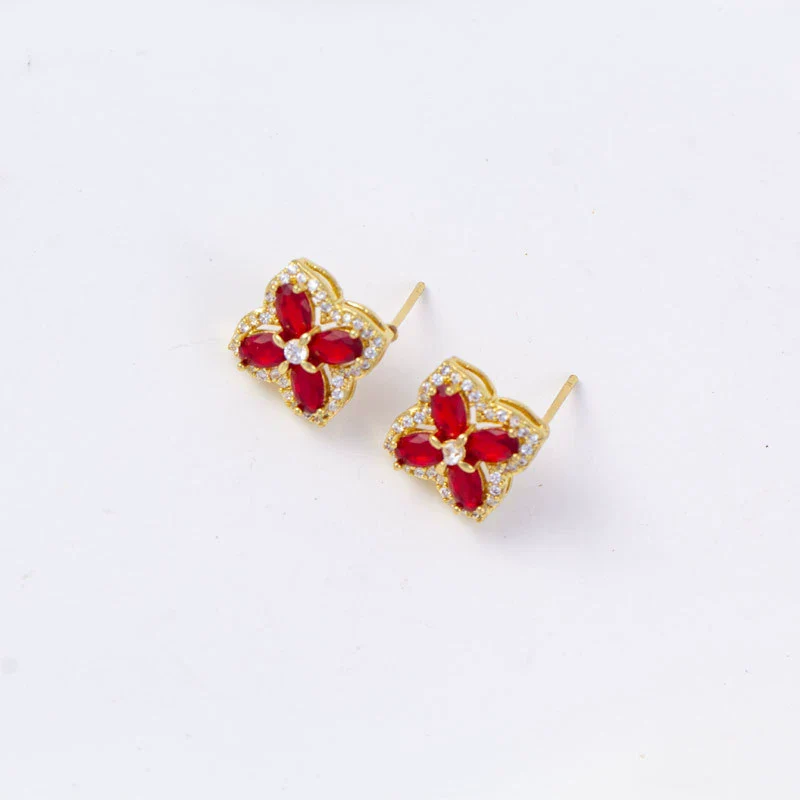 Wholesale Women's Simple Geometric Square Copper Microinlaid Electroplated Earrings - Image 32
