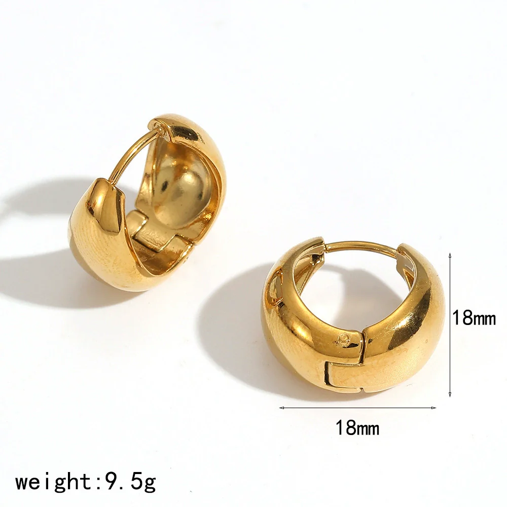 Wholesale Women's Simple Geometric Stainless Steel Electroplated Earrings - Image 4