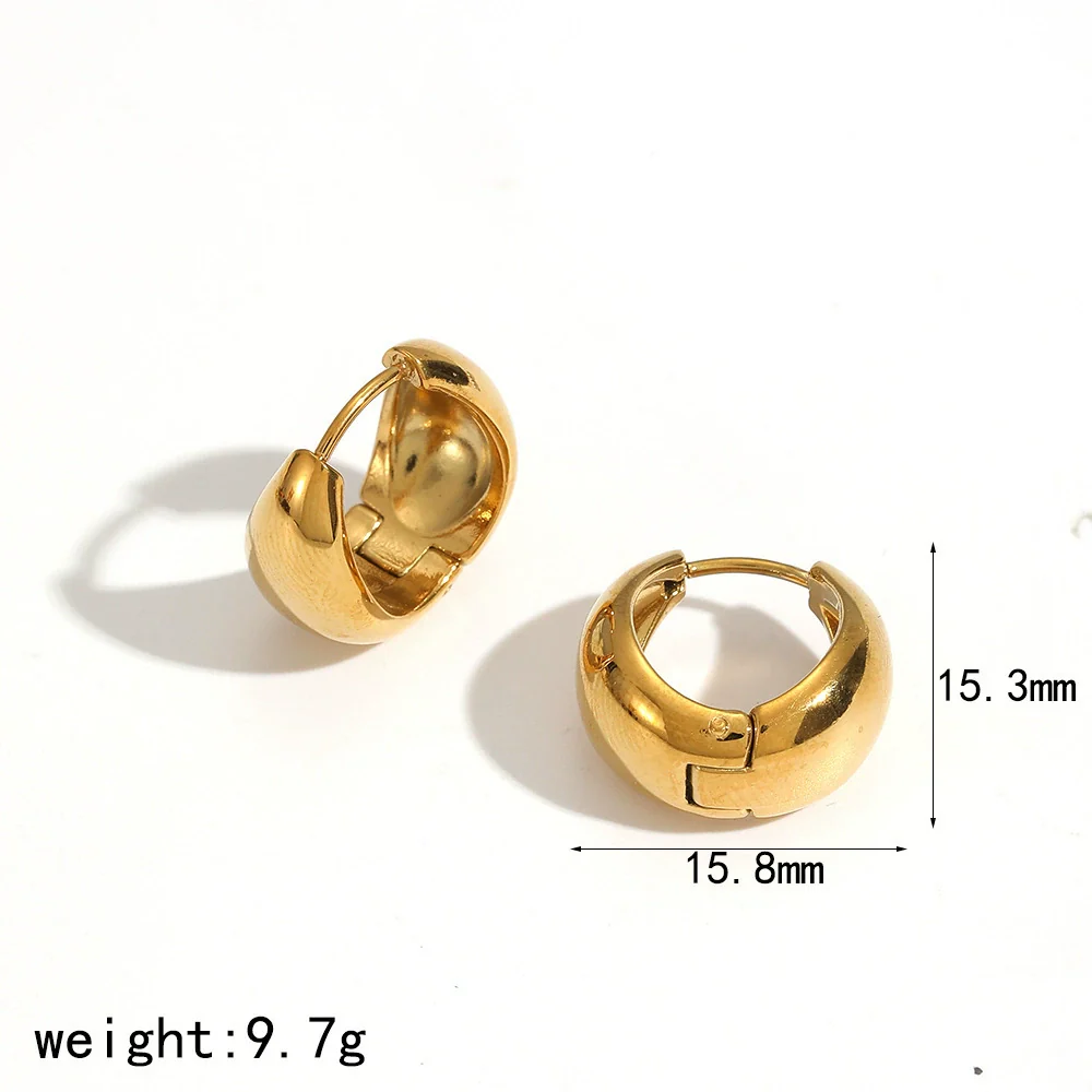 Wholesale Women's Simple Geometric Stainless Steel Electroplated Earrings - Image 6