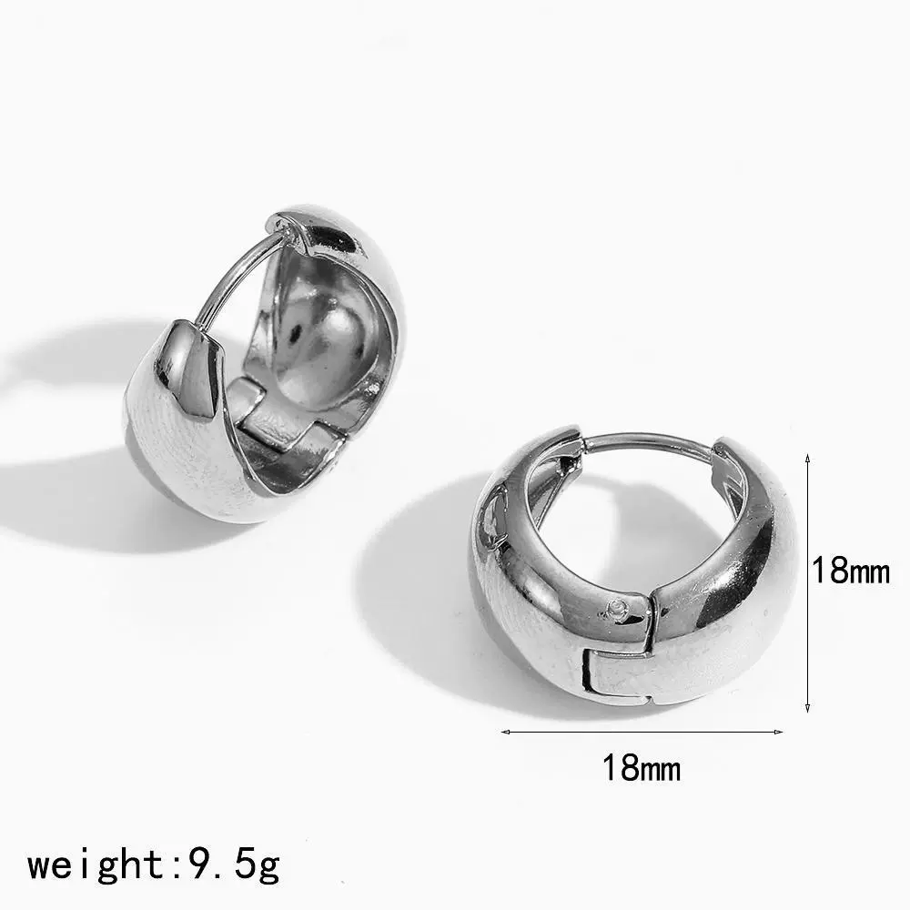 Wholesale Women's Simple Geometric Stainless Steel Electroplated Earrings - Image 9