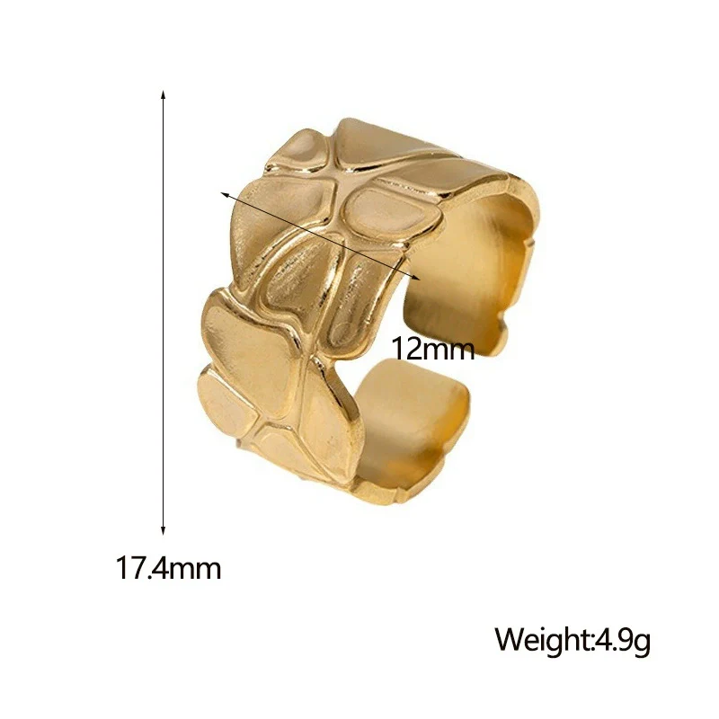 Wholesale Women's Simple Geometric Stainless Steel Electroplated Open Ring Bracelet - Image 5