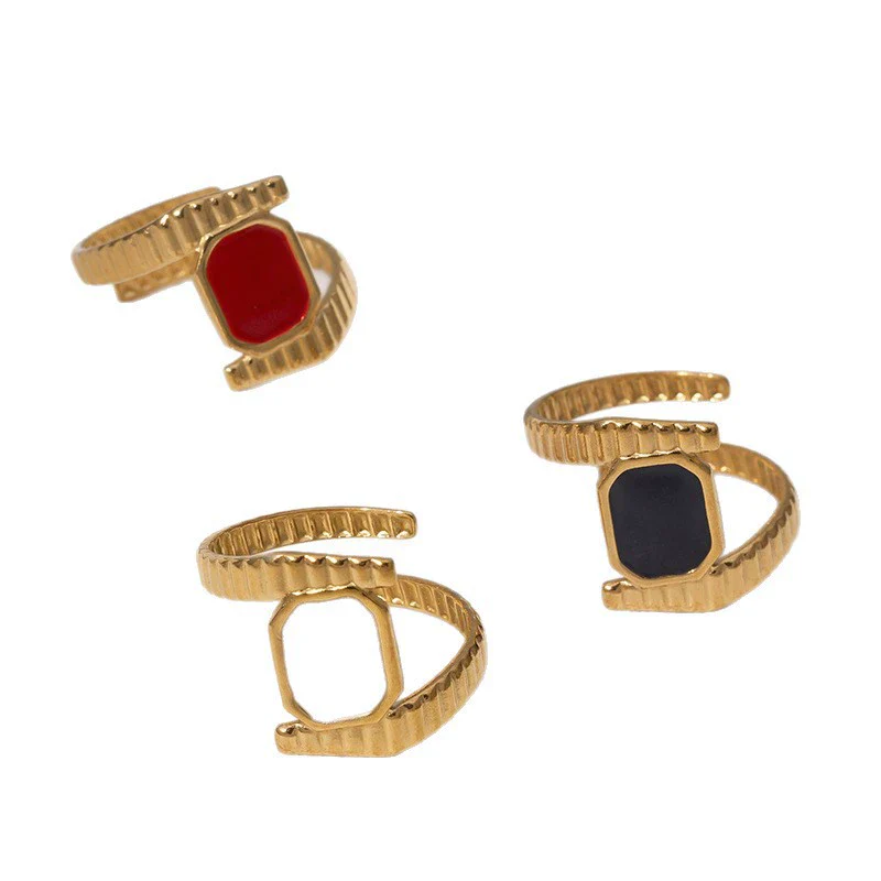 Wholesale Women's Simple Geometric Stainless Steel Electroplated Open Ring Hand Jewelry - Image 5