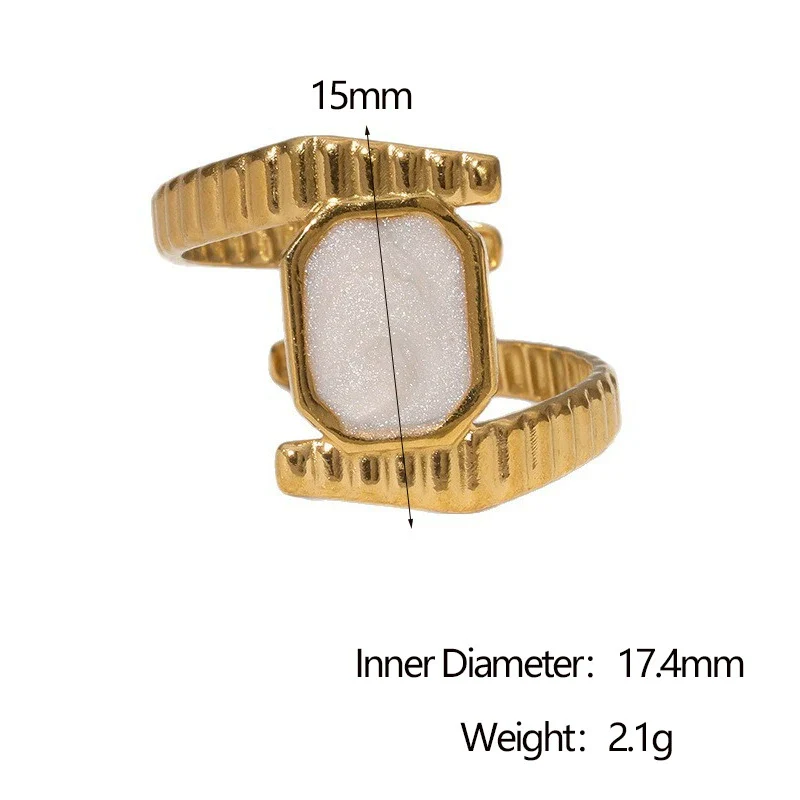Wholesale Women's Simple Geometric Stainless Steel Electroplated Open Ring Hand Jewelry - Image 6